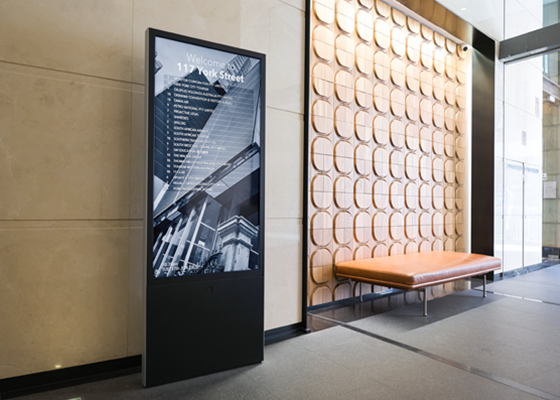 Sprocket GO freestanding digital tenant directory board Australia, premium foyer